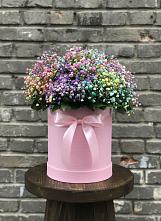 Цветочная композиция из Гипсофила и Розы в шляпной коробке #REPLACE_PRED# Старобалтачево