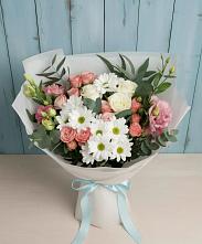 Букет цветов из:  Розы, Лизиантусы и Хризантемы в Старобалтачево