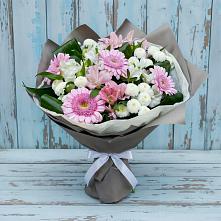 Букет цветов из:  Герберы, Альстромерии и Хризантемы в Старобалтачево