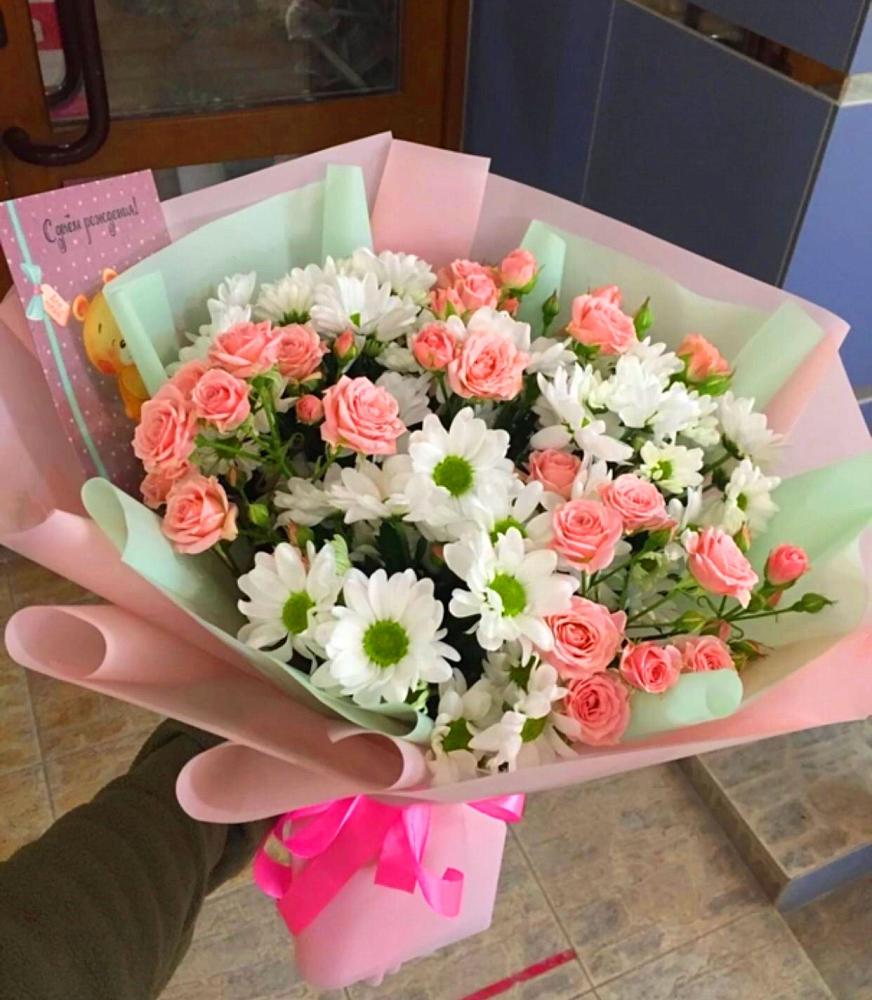 Букет цветов из: Розы и Хризантемы в Старобалтачево