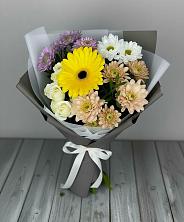 Букет цветов из:  Розы, Герберы и Хризантемы в Старобалтачево
