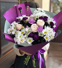 Букет цветов из:  Хризантемы, Гвоздики и Розы в Старобалтачево