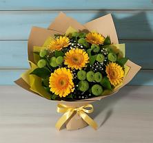Букет цветов из:  Герберы и Хризантемы в Старобалтачево