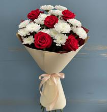 Букет цветов из:  Розы и Хризантемы в Старобалтачево