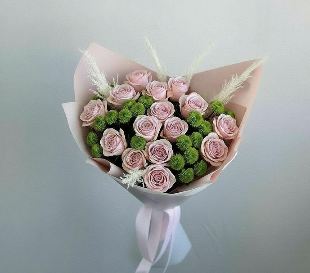 Букет цветов из: Розы и Хризантемы в Старобалтачево