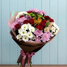 Букет цветов из:  Розы, Хризантемы и Альстромерии в Старобалтачево