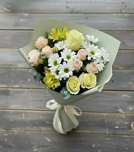 Букет цветов из:  Альстромерии, Розы и Хризантемы в Старобалтачево